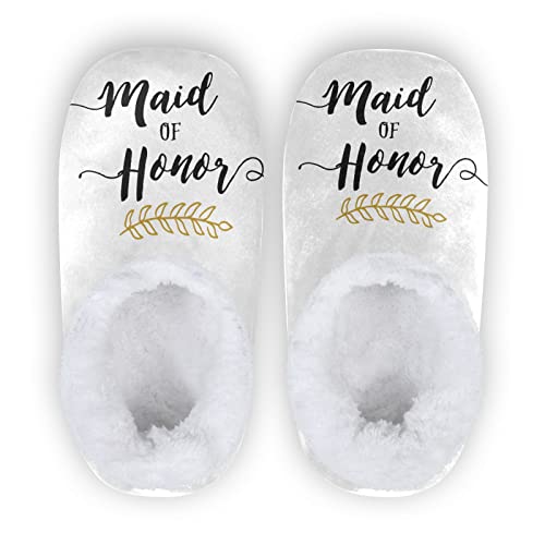 Domiking Maid Of Honor Wedding Bride Slippers Bridesmaid Bridal Home Shoes For Kids Boys Girls M #TOP28