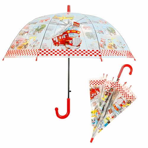Image of Kraptick Transparent Printed Umbrella for Kids, Stylish & Cute Child Safe Umbrella for Rain, Automatic Water-Proof Umbrellas for Children's /Boys /Girls /Kids (MFP /1112-V)