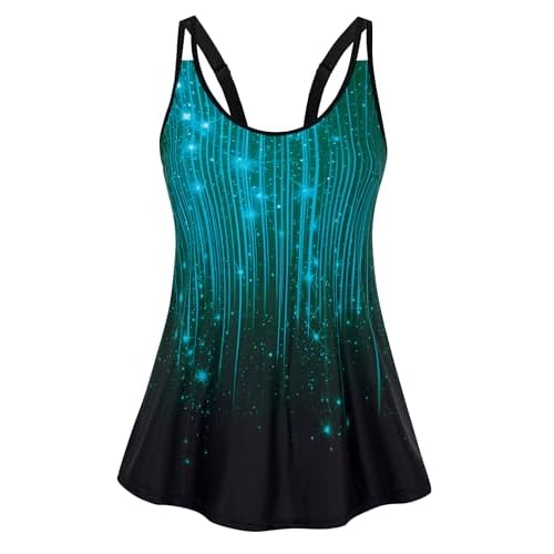 Tankini Tops for Women Flowy Swim Top Only Loose Fit Swimsuits No Bottom
