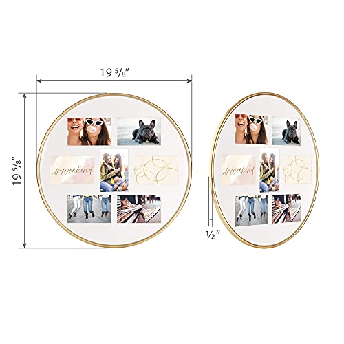 Gallery Solutions Gold Modern Round Collage Picture Frame Set, 7 Opening, Set Of Two #TOP7