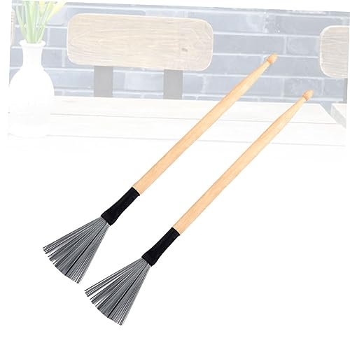 Conjunto de baquetas y cepillos para batería de madera y alambre de acero, 294 mm, para principiantes y profesionales, ideal para jazz miniatura 5