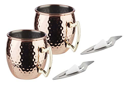 APS 65072 Feuerzangenbowle Set, 2 Edelstahl Becher im Kupfer-Look, Punschgefäß, 2...