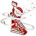 Climbing Santa Electric Santa Slide Track Climbing Toy, Automatic Stairs LED Light Music Motion Playset, Indoor Holiday Display(3 Dolls) Christmas Decor Christmas Ladder