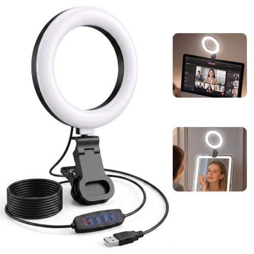 DUIDESHI 6-Inch Monitor Clip Ring Light