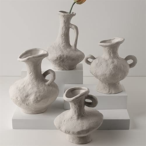 Vases en céramique blanche pour fleurs et hydroponie décorative
