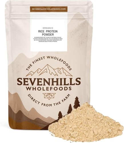 Sevenhills Wholefoods Organic Brown Rice Protein Powder 1kg - 84% Protein Content, Vegan, Natural, Plain & Unsweetened, Dairy Free, Gluten Free, Plant Based, No Additives or Preservatives, Non-GMO