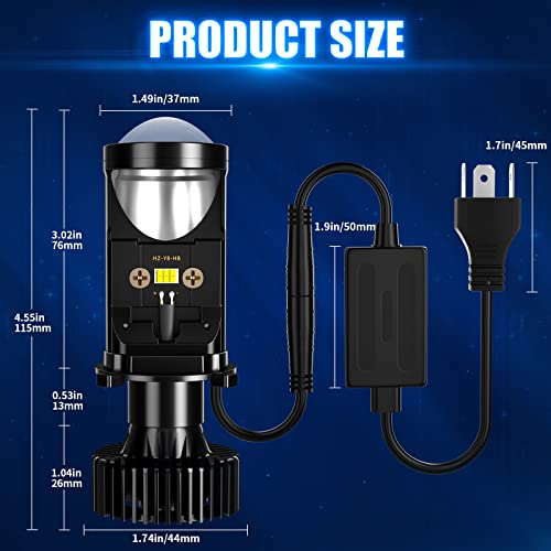 Left-Hand Drive H4 Led Headlight Bulbs Mini Projector Lens Emc Canbus 90W 20000Lm 6000K White H4 9003 Hb2 Hi/Lo Beam Led Headlight Conversion Kit With Sticker -2 Year Warranty #TOP5