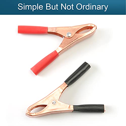 Fielect 4Pcs 30A Heavy-Duty Insulated Alligator Clips,Battery Crocodile Electrical Test Clamps,Battery Charger Clamp For Car Auto Vehicle Boat Red And Black #TOP3