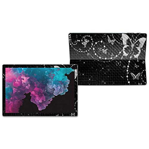 MightySkins Carbon Fiber Skin for Microsoft Surface Pro 6 - Black Butterfly | Protective, Durable Textured Carbon Fiber Finish | Easy to Apply, Remove, and Change Styles | Made in The USA