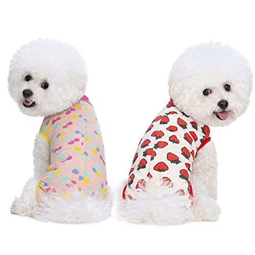 Image of 2 Packs Pet Dog Recovery Onesie Suit for Dogs Cats After Surgery,Dog Abdominal Wounds Bandages Cone E-Collar Alternative. (Pink, XL)
