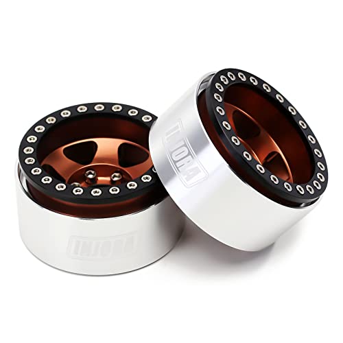 Injora 1.9 Beadlock Wheel Rim-Deep Dish Negative Offset 9.4Mm Wheels For 1/10 Rc Crawler Car Trx4 Axial Scx10 (Bronze) #TOP5