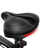 BeaSaf Comfortable Bike Seat, Bicycle Seat Replacement with Dual Shock Absorbing Ball Wide Bike Seat Memory Foam Bicycle Gel Seat with Mounting Wrench