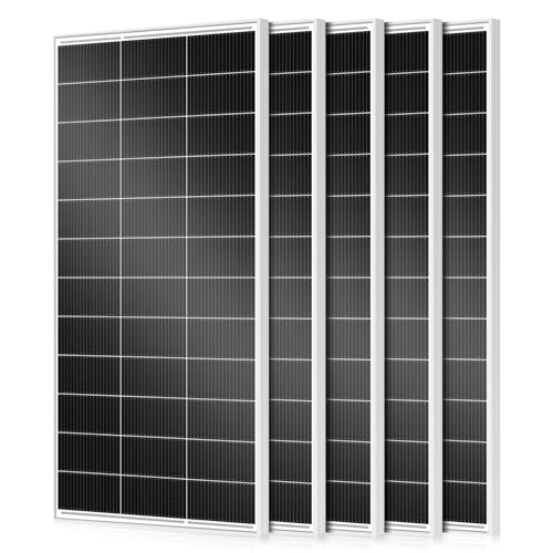 1000 Watt Solar Panel, 5 Pack of 200W Monocrystalline Cell High-Efficiency PV Module, 25% Conversion Rate 12V Solar Panels for Homes Camping RV Battery Boat Caravan and Other Off-Grid Applications