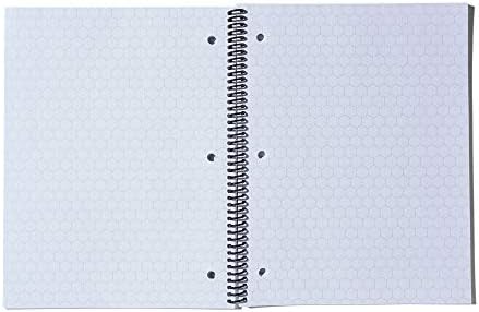 BENZNOTE, Spiral Notebook, for Organic and Biochemistry, 8-1/2" x 11", Hexagonal Graph Rule, Green Lined, 3-Hole Punched, Perforated Edges, 112 Pages image 4