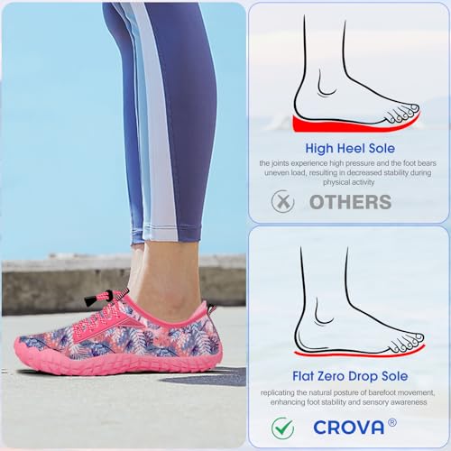 Image of Built-in Heel Grips Water Shoes for Kids Girls Boys Hiking Wide Barefoot Swim Beach Pool Big Kid