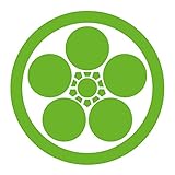 imoninn 家紋ステッカー【丸に梅鉢】017 カッティングタイプ <160mm> 黄緑色