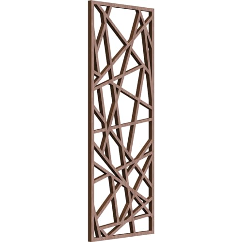 Image of Conway Decorative Pierced Fretwork Wood Wall Panels, 9 3 /8 inchW x 24 3 /8 inchH x 3 /8 inchT, Walnut