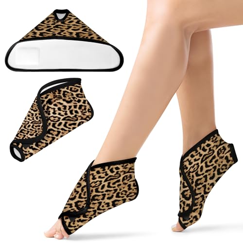 Image of Castor Oil Pack Wrap for Ankle Feet, Reusable Organic Cotton Castor Oil Compress Adjustable Feet Brace for Women Ankle Support Plantar Fasciitis Relief