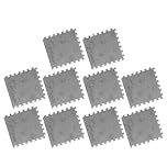 Aumotop Thickened Plush Interlocking Floor Mat Comfortable Easy Install for Bedroom Playroom 10pcs 12.2 X 11.8in (Grey)