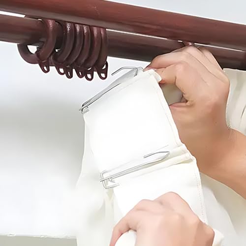 Miniatura 6 de 70 Piezas Ganchos Para Cortinas De Acero Inoxidable,Ganchos De Metal Para Cortinas Con 4 Dientes,Ganchos Para Colgar Cortinas,Ganchos De Pliegues Para Cortina,Ganchos Cortinas Para Cortinas De Ducha