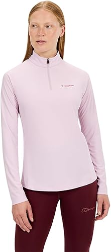 Berghaus Camiseta de Manga Larga para Mujer, 24/7 Base Zipls, Pale Dawn, 12