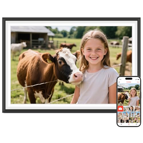 Image of Frameo 10.1 inch Digital Picture Frame, Smart WiFi Digital Photo Frame with 1280x800 HD IPS Touch Screen 32GB Storage Auto-Rotate Wall Mounted, Share Photos /Videos from Phone Anywhere(Black&White)