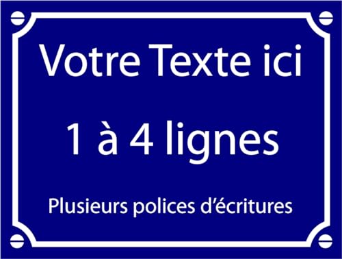 Plaque de rue décorative en aluminium personnalisé personnalisable avec texte - Idée cadeau Humour Sympa Fun (Bleu, 20x30cm)