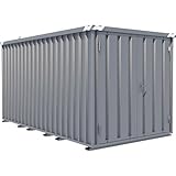 kaiserkraft | Schnellbau-Container | verzinkt | Außen-BxHxT 2100 x 2100 x 4100 mm | 2 Flügeltüren