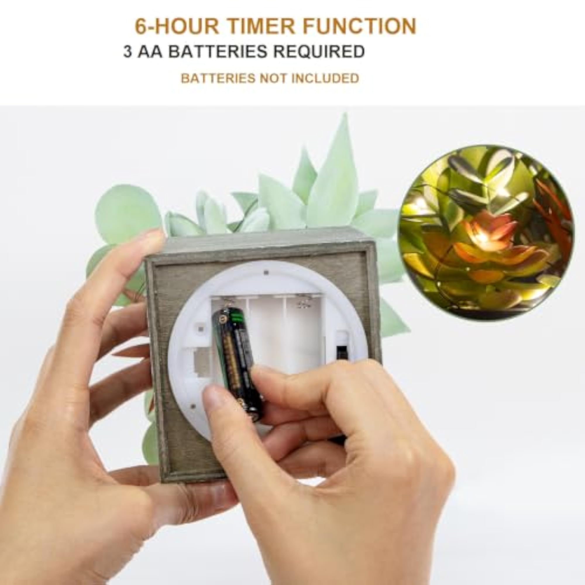 Succulents Plants Artificial with Light for Home Office Decor