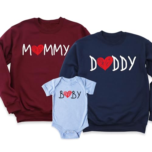 Family Matching Outfits Mommy Daddy Baby T-Shirt Set, Mommy and Me Shirts, Cute Baby Shower Gifts for New Parents, Baby Clothes2