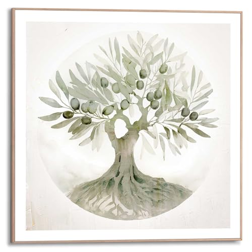 REINDERS Gerahmtes Bild, Tree of Life, Küche, Poster, Wanddeko, Room Decor, MDF, Grün, 50 x 50