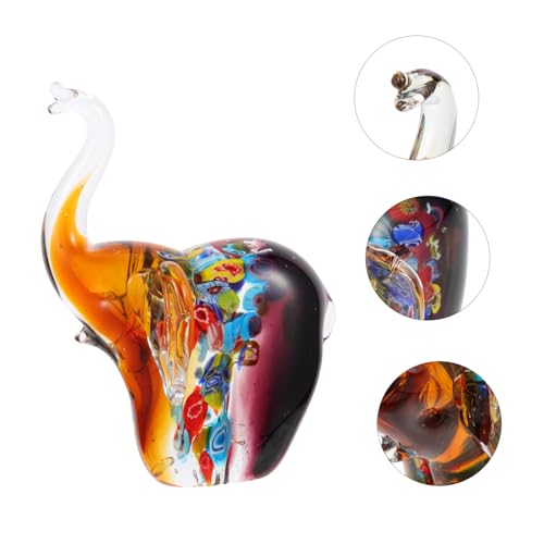 Statue d'éléphant en verre pour décoration de table de salon