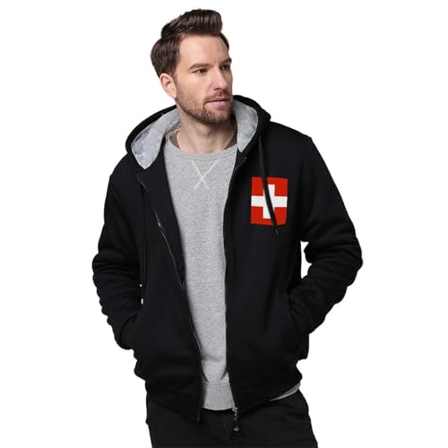 Hoodie Kapuzenjacke Mit Reißverschluss Schweiz Nationalflagge Fleecejacke Herren Sweatjacke Sweatshirt Kapuzenjacke Sportjacke Outdoorjacke Sweatshirt Mit Kapuze Jogging Jacke Jogging Hoody Männer