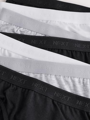 NEXT Mädchen 7er-Pack Bikinihose Schwarz/Weiß/Grau 134-140