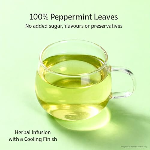 Image of Celest Peppermint Tea Bags 50 Count | Pure Mint Herbal Infusion | Caffeine Free Beverage | Premium Peppermint Leaves | Pyramid Sachets