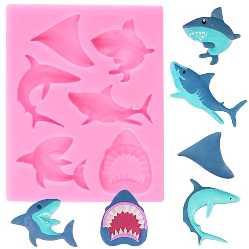 YIHUOMOLDS Ocean Shark Fondant Molds Sea Animal Silicone Mold