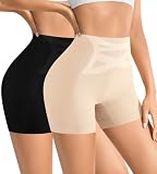 ORLAROY Slip Shorts for Under Dress Seamless Underwear Boyshorts Anti Chafing Stretch High Waisted Panties for Women 2 Pack L