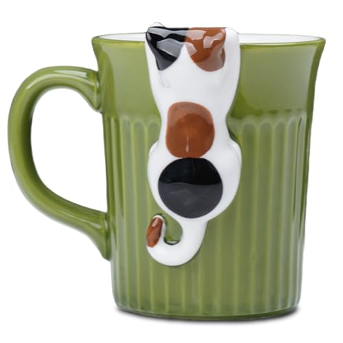 ZONSUSE Tasse Chat Personnalise, Mug Original avec un Chats Peeking, Mug de Sournois Chats, Tasse à Café 3D, Cadeau Mignon pour Femme Maman Epouse Fille...