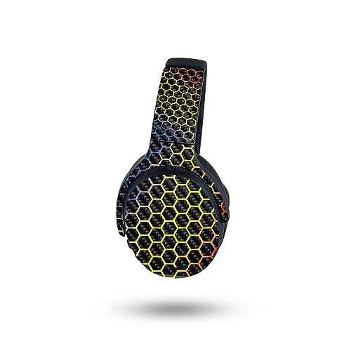 Image of MightySkins Carbon Fiber Skin Compatible with Skullcandy Crusher ANC 2 - Primary Honeycomb | Protective, Durable Textured Carbon Fiber Finish | Easy to Apply