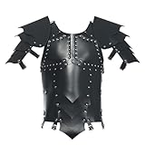 CAMDOM Mens Medieval Chest Armor Viking Knight Chest Belt Armor Warrior Adjustable PU Leather Armour