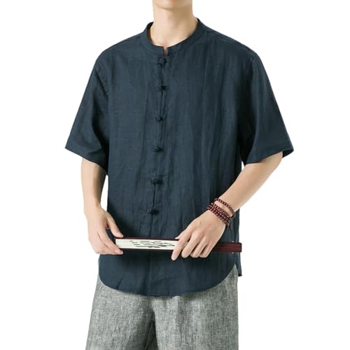 Chemise chinoise d ete en lin pour homme ideale pour un look de vacances decontracte