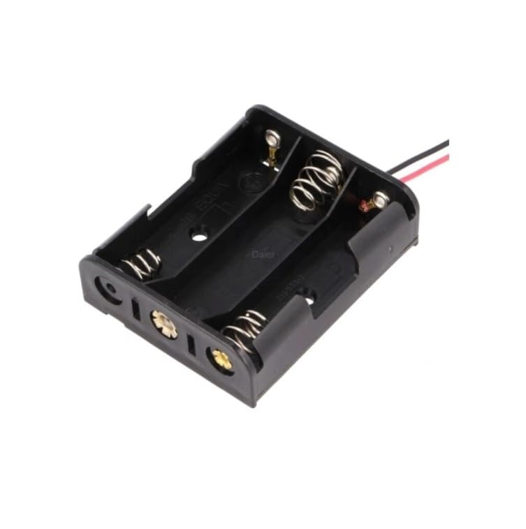 Portabaterias 3 pilas mini AAA box case porta pilas contenedor cable