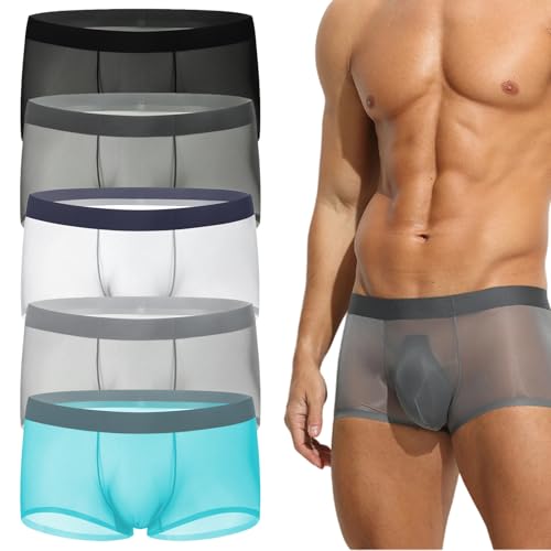 Niksy Underwear, Niksy Sheer Underwear, Men's Ultra-Thin Ice Silk Transparent Boxer Briefs Ultra-Thin Breathable