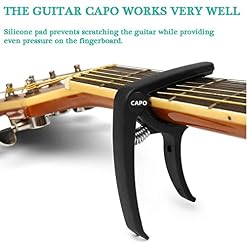 Capodastre Guitare avec 5 Mediators Unique Utilisation à Une Main Changement Rapide en Alliage d’aluminium Noir Capos… - Les Beatles, Paul McCartney, John Lennon, RIngo Starr, George Harrison Capodastre Guitare avec 5 Mediators Unique Utilisation à Une Main Changement Rapide en Alliage d'aluminium Noir Capos… – Image 6