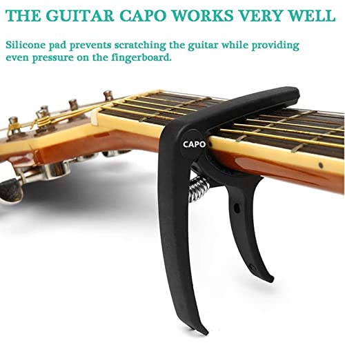 Capodastre Guitare avec 5 Mediators Unique Utilisation à Une Main Changement Rapide en Alliage d’aluminium Noir Capos… - Les Beatles, Paul McCartney, John Lennon, RIngo Starr, George Harrison Capodastre Guitare avec 5 Mediators Unique Utilisation à Une Main Changement Rapide en Alliage d'aluminium Noir Capos… – Image 7