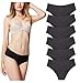 Produktbild Misolin Damen Slips Nahtlos Unterwäsche Bikinis Taillenslips Seamless Unsichtbare Dehnbare Bequeme Panties Hipsters 6 Pack Schwarz XS