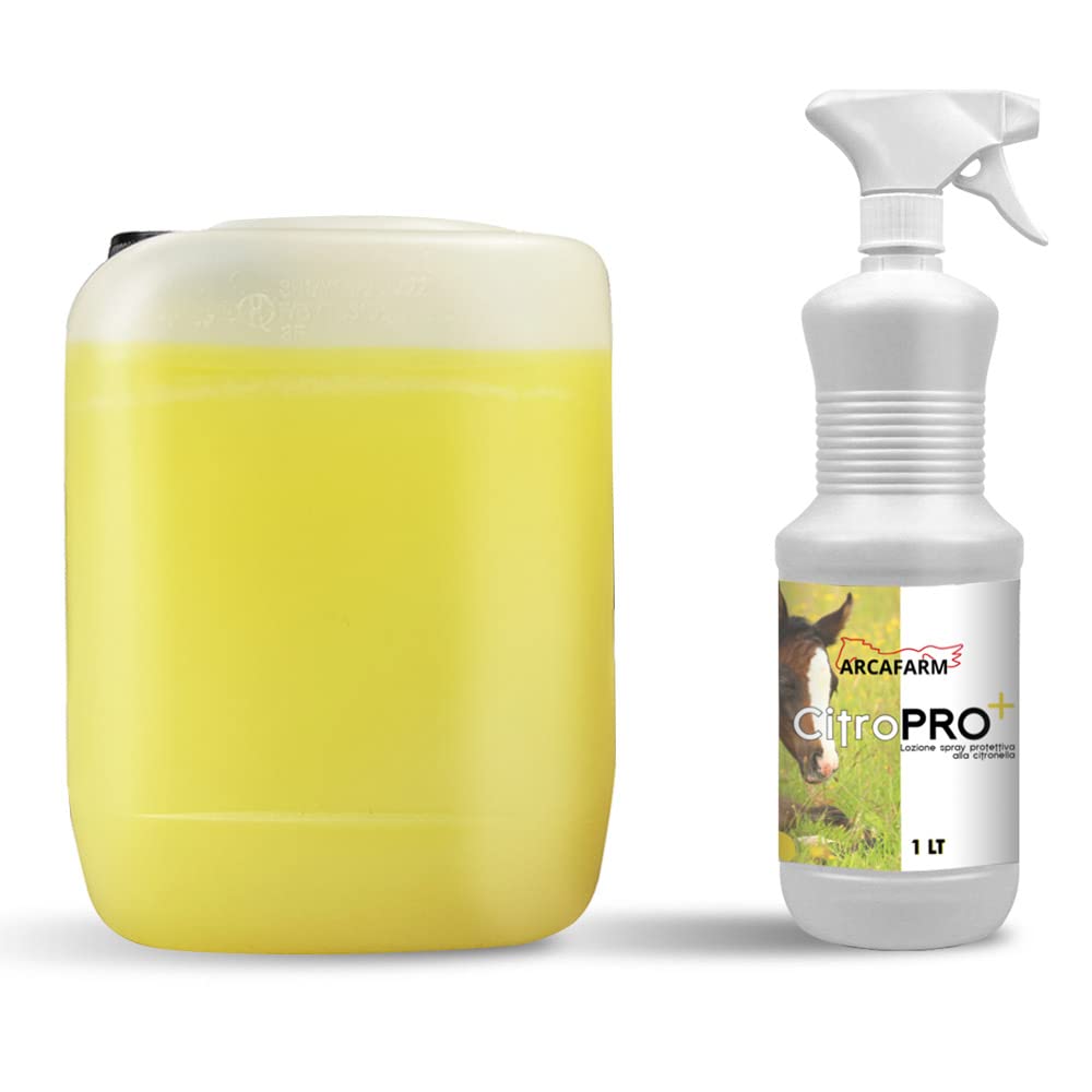 Set 6 lt Repellente Naturale Spray alla Citronella per Cavalli Citropro, anti Insetti Mosche Zanzare Protezione Lunga Durata, Lozione Insetti Molesti, 100% Made in Italy
