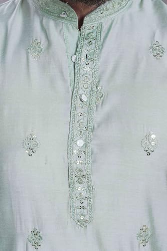Image of DIVISIVE Men's Embroidered Cotton Silk Blend Only Slim Fit Kurta