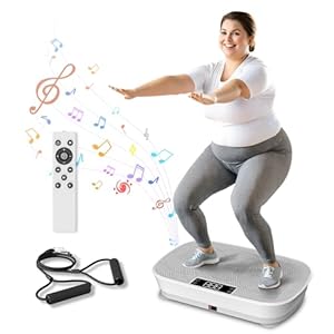 Vibration Plate Exercise Machine – Bluetooth Music & 400LBS Capacity Vibration Plate for Lymphatic Drainage & Weight Loss with 99 Speed Levels, Whole Body Waver Vibration Plate for Home Fitness