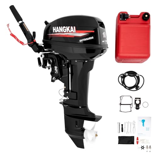 DUIBAII 2 Stroke 18 HP HangKai Outboard Motor Boat Engine, Heavy Duty CDI Water Cooling System Short Shaft, Cdi Ignition System for Motorboat, Fishing Boat, Wooden Boat and Rubber Boat